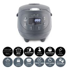 Yum Asia Panda Mini Rice Cooker With Ninja Ceramic Bowl and Advanced Fuzzy Logic (3.5 cup, 0.63 litre) 4 Rice Cooking Functions, 4 Multicooker functions, Digital LED display - 120V