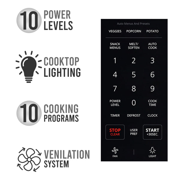 Farberware Over-the-Range Microwave Oven, 1.2 Cu. Ft. - 1000W - Auto Reheat, Multi-Stage Cooking, Melt/Soften Feature, Child Safety Lock, LED Display - Space Efficient & Powerful - Stainless Steel