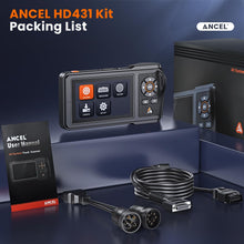 ANCEL HD431 Heavy Duty Truck Scanner, 2025 New Diesel Diagnostic Scan Tool, DPF Regen and Reset for Detroit, Paccar, Lifetime Free Updates, Full System HDOBD & OBD2 Trucks & Cars 2 in 1 Code Reader