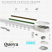 Quoya QL500 Smart Curtains System, Electric Curtain Track with Automated Rail【Motorized and Adjustable Tracks/Rod/Pole (up to 7 metres / 275 inches)】【Motor compatible with Alexa】