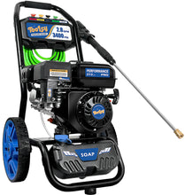 TOOLCY Gas Pressure Washer 3400 PSI & 2.8 GPM, High Performance Enigne, Includes Swivel Spray Gun and Wand, 35FT Power Washer Hose, 5 Nozzle Tips, Onboard Soap Tank, for Cars/Driveways/Homes