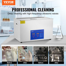 VEVOR 30L Ultrasonic Industrial Cleaner with Digital Timer&Heater 40kHz Professional Large Ultrasonic Cleaning Machine Total 1100W for Wrench Tools Industrial Parts Mental Instrument Apparatus