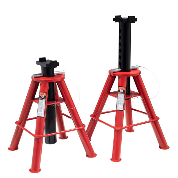 Sunex 1310 10-Ton Medium Height Pin Type Jack Stands, Pair, Red