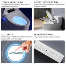 XCQQ Bidet Toilet Seat Elongated, Bidet with Warm Water and Air Dryer, Heated Toilet Seat, Multiple Spray Modes for Family Members, Self Cleaning Nozzle, Night Light, Remote Control