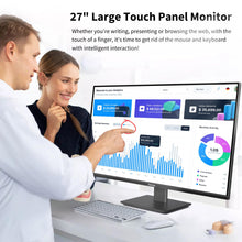 Pisichen Touchscreen Monitor 27 Inch 2K 100Hz Gaming Monitor, QHD 2560x1440 IPS PC Monitor, 10-Point Multi Touch Screen Computer Monitor, USBC HDMI VGA Ports, Built-in Speakers