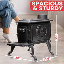 US Stove Company Cast Iron Wood Stove with Cool Touch Safety Handle, Heats up to 54,000 BTUs