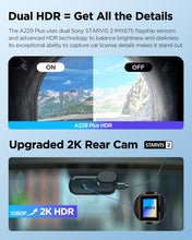 VIOFO A229 Plus Dash Cam Front and Rear, Dual STARVIS 2 Sensors, 2 Channel HDR, 1440P+1440P Voice Control Car Dash Camera, 5GHz Wi-Fi, Support 512GB Max, Voice Control, Ultra-Precise GPS