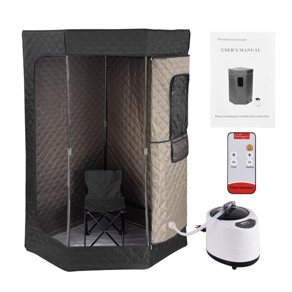 Home Steam Sauna | Portable Full Body Sauna Box,with 3L 1200W Steamer, Folding Chair, Remote Control, Home Spa Relaxation for Gym Hot Tub