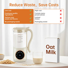 8-in-1 Automatic Soy Milk Maker with Self-Cleaning, 1400ml Large Capacity for Almond, Coconut, Oat Milk, Baby Food, Juice, 16 Stainless Blades, 24H Delay Timer