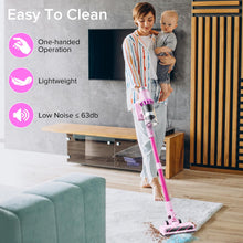 Belife Cordless Vacuum Cleaner, 38Kpa 450W Stick Vacuum Cleaners for Home Carpet Hardwood Floor, Wireless Household Vaccum for Pet Hair with Led Touch Display, Up to 45mins Runtime (Pink)