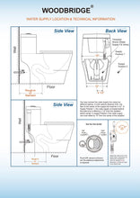 WOODBRIDGEE One Piece Toilet with Soft Closing Seat, Chair Height, 1.28 GPF Dual, Water Sensed, 1000 Gram MaP Flushing Score Toilet with Chorme Button, White,B0940-F-C