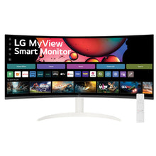 LG 34SR60QC-W 34-inch QHD (3440x1440) Curved MyView Smart Monitor with Streaming, UltraWide Screen, webOS, HDR10, 100Hz, Built-in Speaker, AirPlay2, Screen Share, Bluetooth, ThinQ App, White