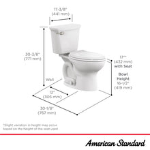 American Standard 609CA001.020 Cadet PRO Two-Piece Toilet with Slow-Close Seat and Wax Ring, Elongated Front, Standard Height, White, 1.28 gpf