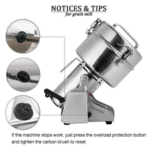 BI-DTOOL 2000gram Electric Grain Grinder Stainless Steel Pulverizer Grinding Machine Commercial Cereals Grain Mill for Kitchen Herb Spice Pepper Coffee with LCD Digital Display