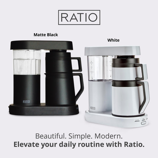 Ratio Six Coffee Maker Series 2, Automatic Pour Over Coffee Maker, Coffee Pot with 1.25-Liter/40-Ounce Brewing Capacity, Matte Black, Makes 2-8 Cups, 6.75" D x 13.5" W x 14.25" H