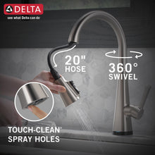 Delta Faucet Lenta Touch Kitchen Faucet Brushed Nickel, Kitchen Sink Faucets with Pull Down Sprayer, Touch2O Technology, SpotShield Stainless 19802TZ-SP-DST