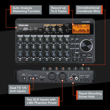 TASCAM DP-008EX 8-Track Digital Pocketstudio Multitrack Recorder, Built-in Mics, Songwriting, Battery Operated