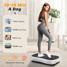 Vibration Plate Exercise Machine with Bluetooth Speaker, 10 Modes Whole Body Shape Vibration Platform Machine with Jump Rope for Weight Loss Fitness, 99 Levels Home Gym Equipment Workout Machine