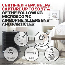 Honeywell AllergenPlus HEPA Air Purifier, Airborne Allergen Reducer for Large Rooms, Reduces Allergens, Smoke, Wildfire Smoke, Pollen, Pet Dander and More, Black, HPA200