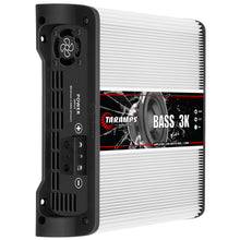 Taramps Bass 3k 1 Channel of 1 Ohm 3000 watts RMS Class D Amplifier Mono Subsonic Filter Low Pass Car Audio 14.4 VDC Highest Technology, Monoblock White Amplifier High Technology Max Power Amp