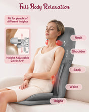 THERAZZAGGE Shiatsu Neck and Back Massager with Heat, Massage Chair Full Body with Compression, Chair Massage Pad with Vibration, Seat Massager for Home, Office Use, Gifts for Men, Women