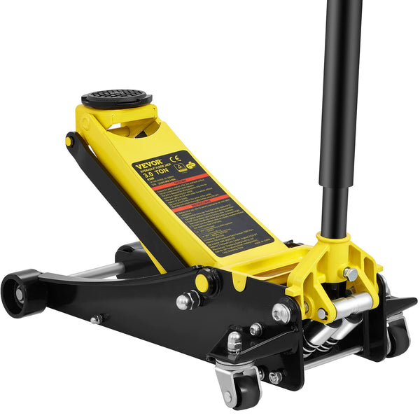 VEVOR 3 Ton Low Profile, Heavy-Duty Steel Racing Floor Jack with Dual Pistons Quick Lift Pump, Lifting Range 3.35"-19.69"