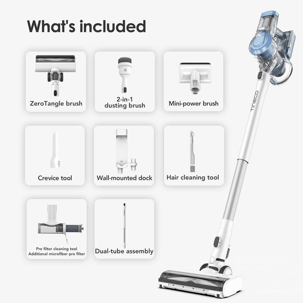 Tineco A11 Pet Cordless Stick Vacuum Cleaner, Lightweight with ZeroTangle Brush Powerful Handheld Vacuum for Hard Floor, Carpet and Pet