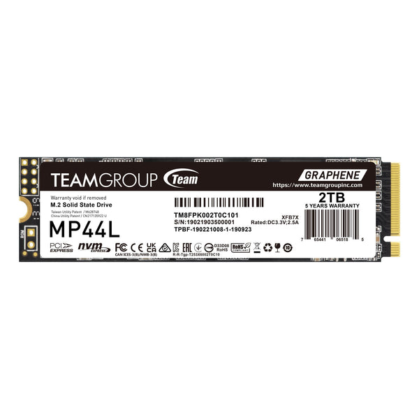 TEAMGROUP MP44L 2TB SLC Cache NVMe 1.4 PCIe Gen 4x4 M.2 2280 Laptop&Desktop SSD (R/W Speed up to 4,800/4,400MB/s) TM8FPK002T0C101