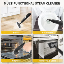 Steam Cleaner,Multipurpose Neat Canister Steamer with 21 Accessories, 5 Mins Heating with 1.5L Tank,Rolling Cleaning Machine for Carpet, Floors,Windows,Mirrors,Glass and Cars (White1)