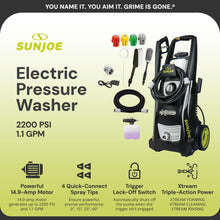 Sun Joe Electric Pressure Power Washer, 2200 PSI (PWMA Certified), 1.1 GPM, Dual Soap Tanks, SPX3000 (35-FT GFCI Water-Safe, Power Cord)