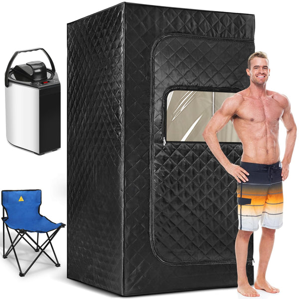 Portable Sauna, Personal Sauna for Home,Steam Sauna,Sauna Box Sauna Tent with 3L Steamer, UV Atomization, Cycling Timer and 9 Levels,72''X36''X36''- Black