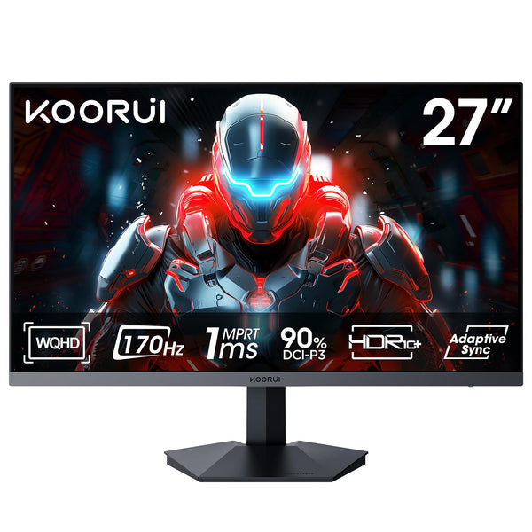 KOORUI 24 Inch Computer Monitor, 3-Sided Frameless Gaming Screen FHD 1920x1080 Display with HDMI & VGA Interface, 75Hz, IPS, 4ms, VESA Mountable, Low-Blue Light PC Monitor for Office Work