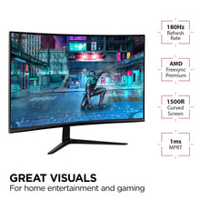 ViewSonic VX3218-PC-MHD 32 Inch Curved 1080p 1ms 180Hz Gaming Monitor with FreeSync Premium, Eye Care, HDMI and Display Port