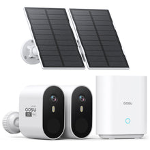 AOSU Solar Security Cameras Wireless Outdoor, 2K QHD Home Security System, 2 Cameras Kit with 166° Ultra-Wide View, Forever Power, Spotlight Camera, 32G Local Storage, No Monthly Fee