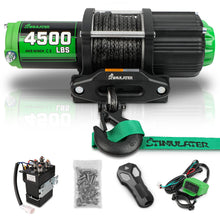 STIMULATER 4500LB ATV Winch with Synthetic Rope, with Wireless Remote and Wired Switch,with Hawse Fairlead,with Hook,IP67 Waterproof,Suitable for Most ATVs and UTVs