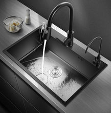 LIJIJUCN Black Stainless Steel Kitchen Sink, Single Bowl Kitchen Sink, Drop In/Topmount Workstation Sink with Sliding Accessories, Farmhouse Workstation Sink with Multiple Accessories (28.3 x 17.7in)