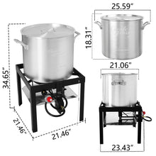 Creole Feast SBK1001 100 Qt Seafood Boiling Kit with Strainer, Outdoor Seafood Boil Pot and Basket with 100,000 BTUs Propane Burner and 10 PSI Regulator, Black & Silver