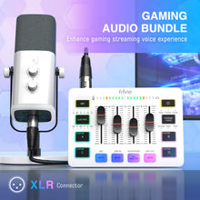 FIFINE Gaming Equipment Bundle, XLR/USB Streaming Dynamic Microphone with Audio Mixer Set, Podcast Recording Mic with Gain Knob, PC Mixer with Slider Fader Kit for Video, Game Voice-Ampligame KS5W