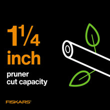 Fiskars 2-in-1 Extendable Tree Pruner and Pole Saw (Extends 7.9 - 12 feet) with Rotating Head, Pruning Stik Model with15-Inch Double-Grind Saw Blade, and Double Locking System