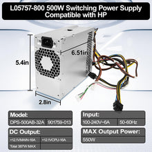 LXun Upgrade L05757-800 901759-013 500W Switching Power Supply Compatible with HP EliteDesk Z2 G4 800 880 600 G3 G5 DPS-500AB-32 A 795-0003UR PA-4501-1 L07304-003 901759-001 DPS500AB32 Power Supply