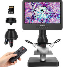 Andonstar AD249S-P 10.1 Inch HDMI Digital Microscope, 4000x 3 Lens 2160P UHD Video Record, Biological Microscope Kit for Adults and Kids, Coin Microscope for Error Coins, Prepared Slides, 32G SD Card