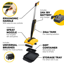 Wagner Spraytech (2469829) Levaro Powerbrush 18V Cordless Outdoor Patio and Deck Cleaner with included Deep Cleaning Solution & Wood/Composite Cleaning Solution great for outdoor spaces