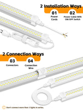 ONLYLUX 8FT LED Shop Lights 6000K White 100W, 15000lm Workshop led Light V Shape, Plug and Play, Hanging/Surface Mount Install, 8 Foot led Lights for Garage,10 Pack