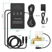 Zuomeng Washing Machine Water Leak Detector Kit with Dual Power Supply, Precise Sensor, Automatic Shut-Off Hot & Cold Valves 3/4