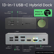 BenQ beCreatus 13-in-1 USB C Hybrid Dock | Gaming Dock HDMI 2.1 | Dual Source Switch | 4K60Hz on 3 Monitors (Up to 8K60/4K120Hz) | HDR | Dolby | 100W Charging |Windows/Mac/PS5/Xbox/Steam Deck(DP1310)