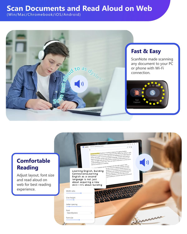 PenPower WorldPenScan Go | OCR Reading Pen | Text to Speech for Dyslexia| Pen Scanner for Data Input | Pen Translator | Wireless Standalone | LCD Touchscreen | Wi-Fi Connection
