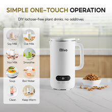 OLIVO CB1000 Automatic Nut Milk Maker - Almond, Cashew, Soy & Oat Milk Maker - Smoothie Blender - Soup Maker, 35 Oz, 9 Functions, 304 Stainless Steel, Safety Sensor, Spill-Proof, Easy Use (White)