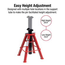 Sunex 1310 10-Ton Medium Height Pin Type Jack Stands, Pair, Red