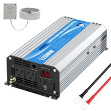 Power Inverter Pure Sine Wave 1200 Watt 12V DC to 120V Lithium Battery Compatible with UL Fuses and USB-C PD30W and QC 3.0 Fast Charger and Wired Remote for RVs Car Solar System Emergency