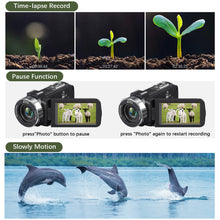 THPACIP Video Camera Camcorder 4K 48MP 30FPS with IR Night Vision,18X Digital Zoom Camera Recorder 3.0